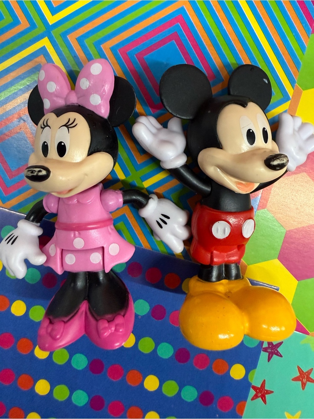 Disney MICKEY MOUSE & Minnie 3" Figures PVC Bends at Waist